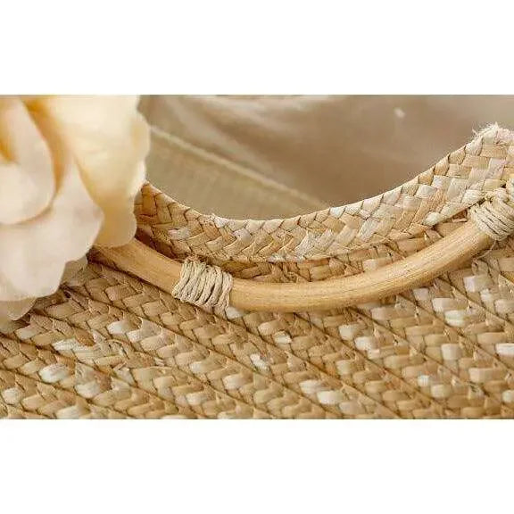 תיק קש פרחוני לנשים עם ידיות עגולות Kazum