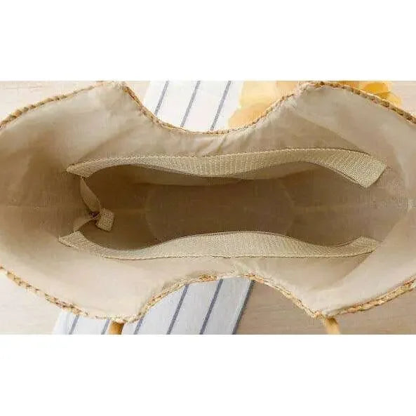 תיק קש פרחוני לנשים עם ידיות עגולות Kazum