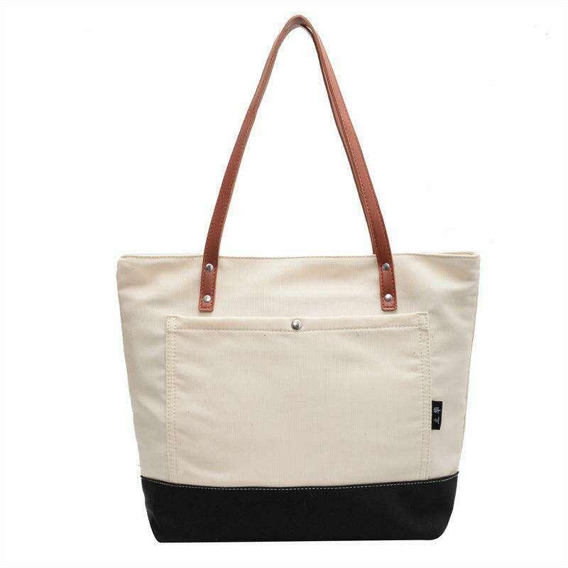 Two-tone canvas bag for women