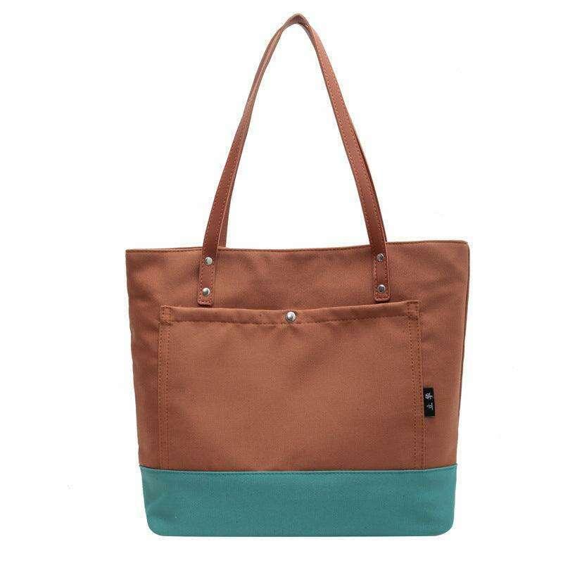 Two-tone canvas bag for women