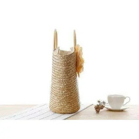 תיק קש פרחוני לנשים עם ידיות עגולות Kazum