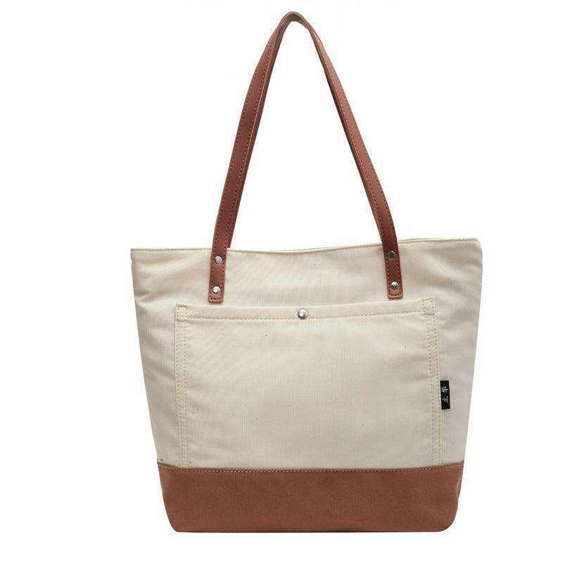Two-tone canvas bag for women