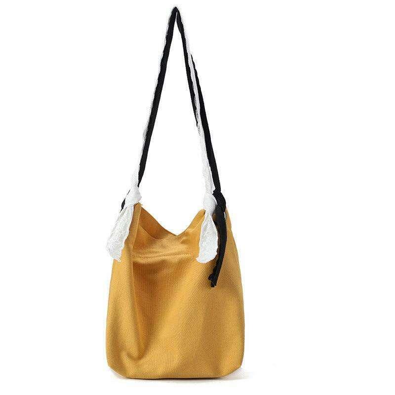 Women's canvas bag with two-tone straps