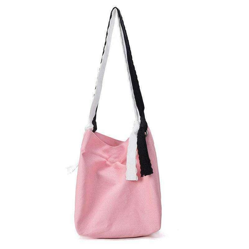Women's canvas bag with two-tone straps