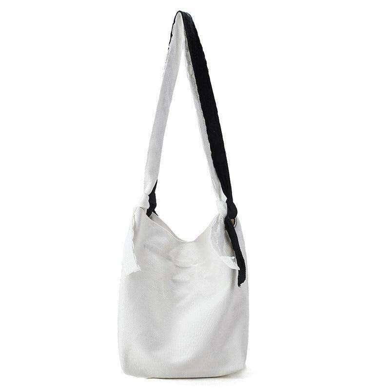 Women's canvas bag with two-tone straps