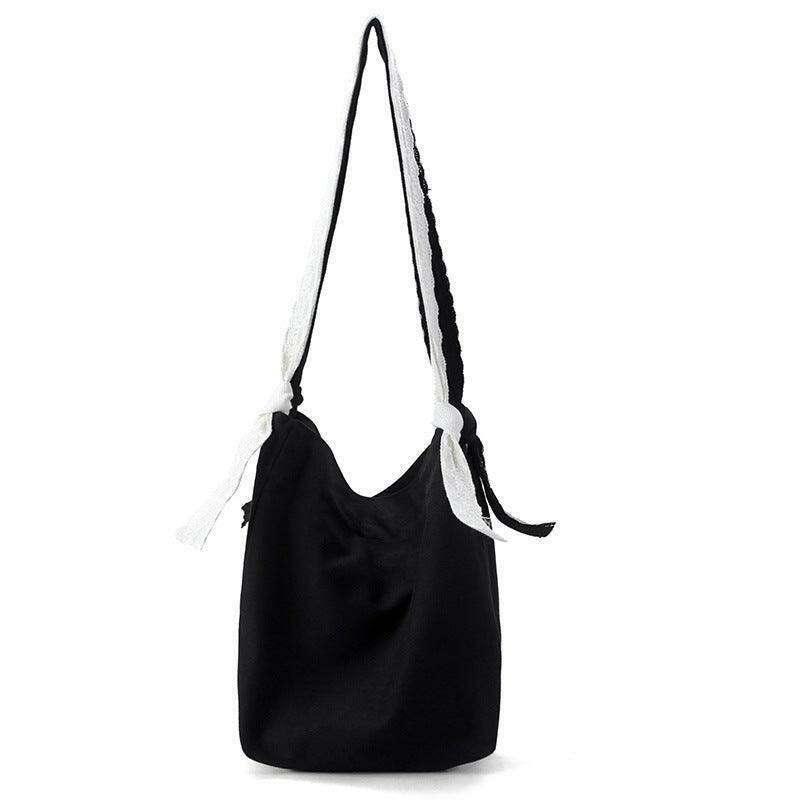 Women's canvas bag with two-tone straps