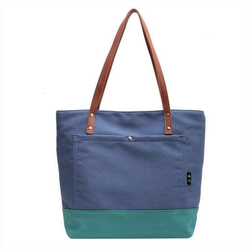 Two-tone canvas bag for women