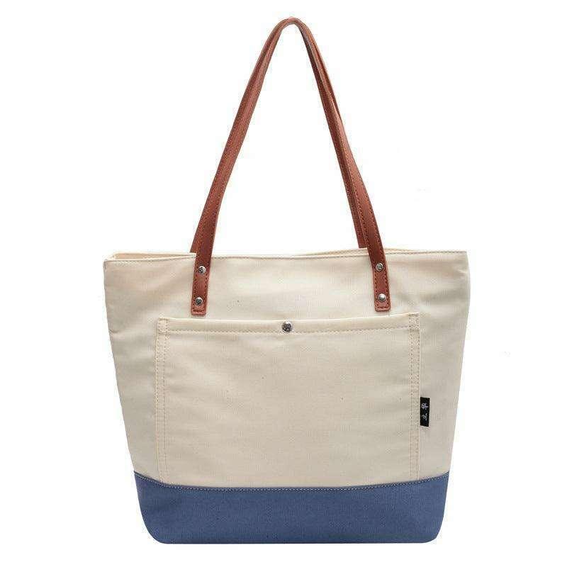 Two-tone canvas bag for women
