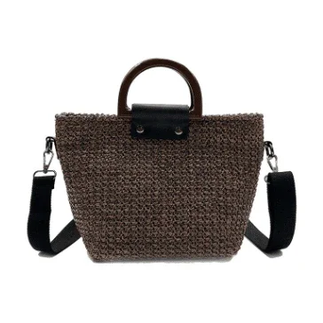 תיק ארוג גדול לנשים עם ידית עגולה ורצועת כתף מרופדת Kazum