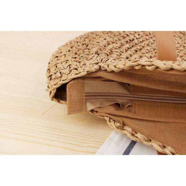 תיק קש עגול פשוט עם כתף אחת Kazum