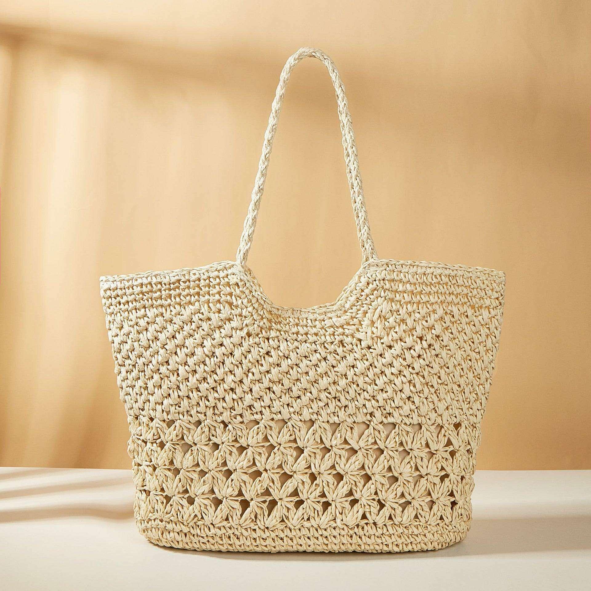 תיק קש ארוג בעיצוב טבעי לנשים Kazum