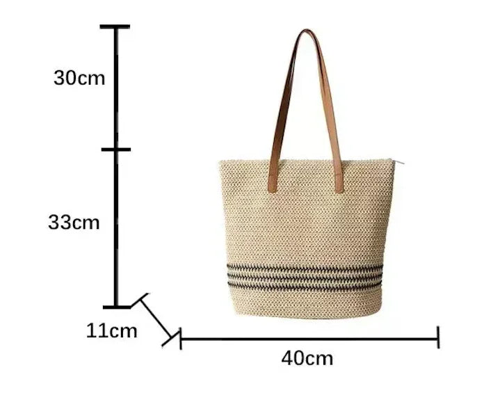 תיק קש בעיצוב אלגנטי ומודרני לנשים