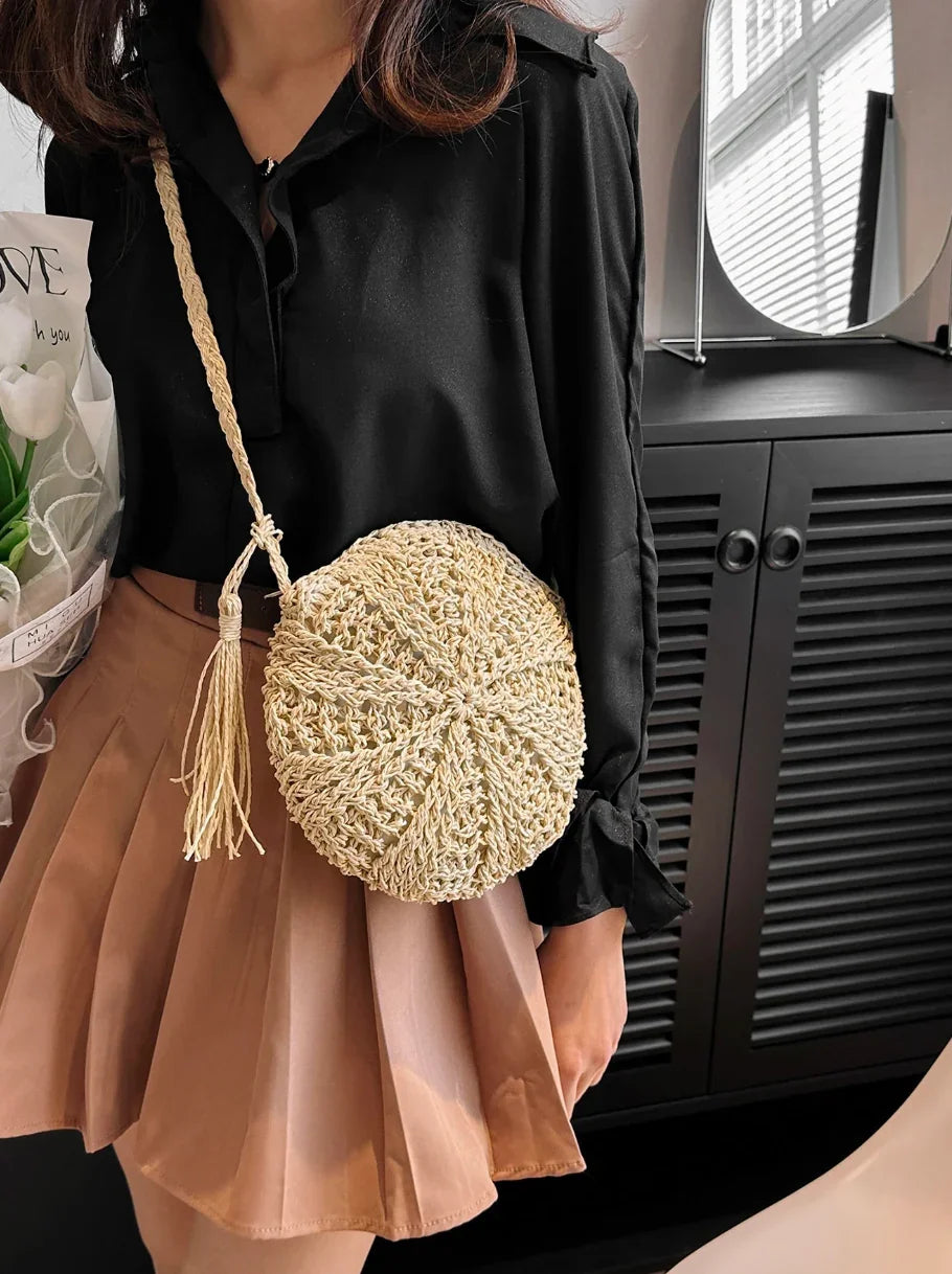 Handmade crochet round side bag