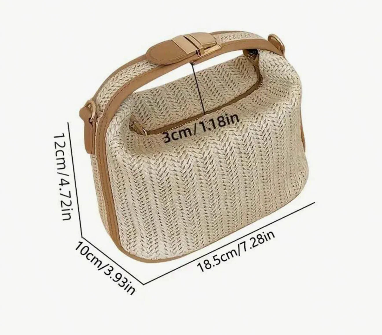 תיק קש מרובע בעיצוב יוקרתי