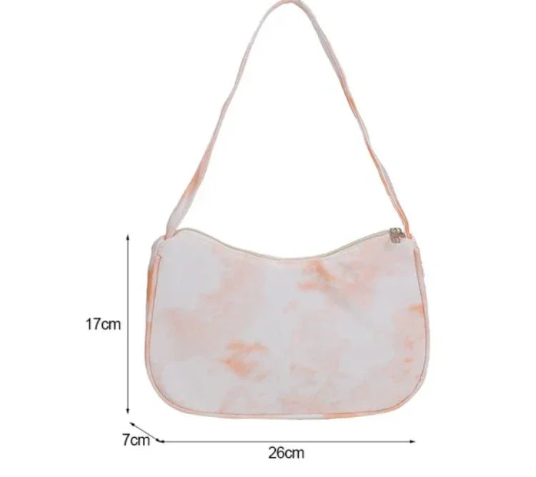 Women's crossbody bag in a fashionable tie-dye design