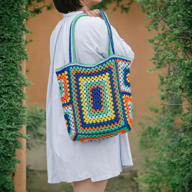 Handmade knitted shoulder bag