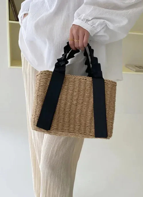 תיק ארוג קש לילי