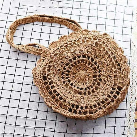 Bohemian Style Round Straw Bag for Women