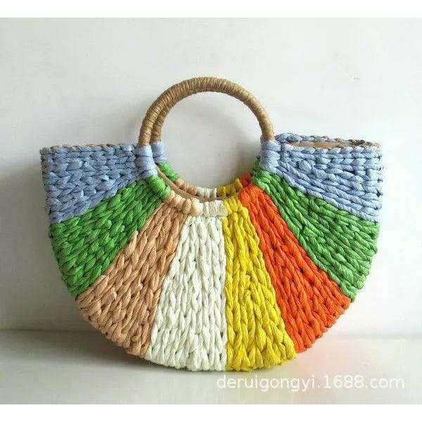 תיק קש צבעוני לנשים