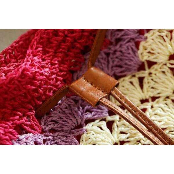 Colorful handmade knitted bag
