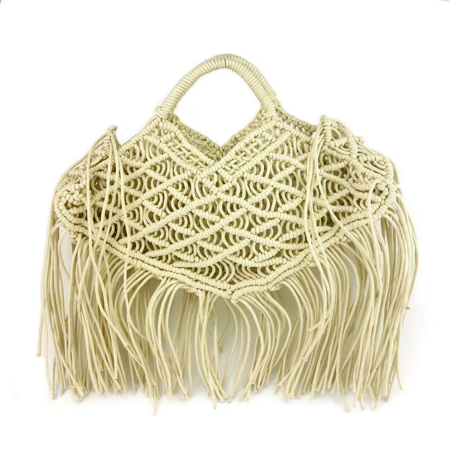 Handmade macrame bag with tassels