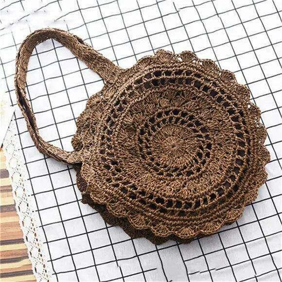 Bohemian Style Round Straw Bag for Women