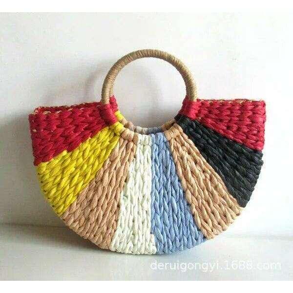 תיק קש צבעוני לנשים