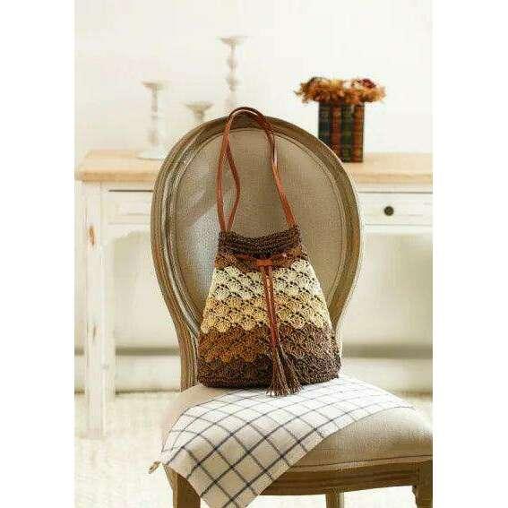 Colorful handmade knitted bag