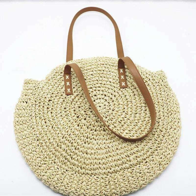 Handmade braided round shoulder bag