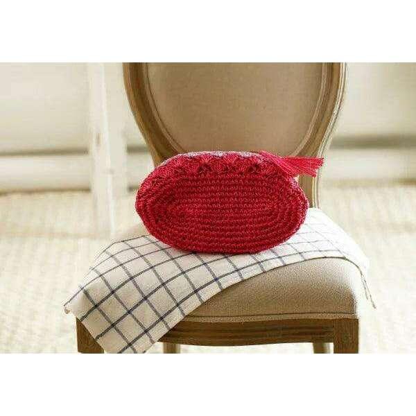 Colorful handmade knitted bag