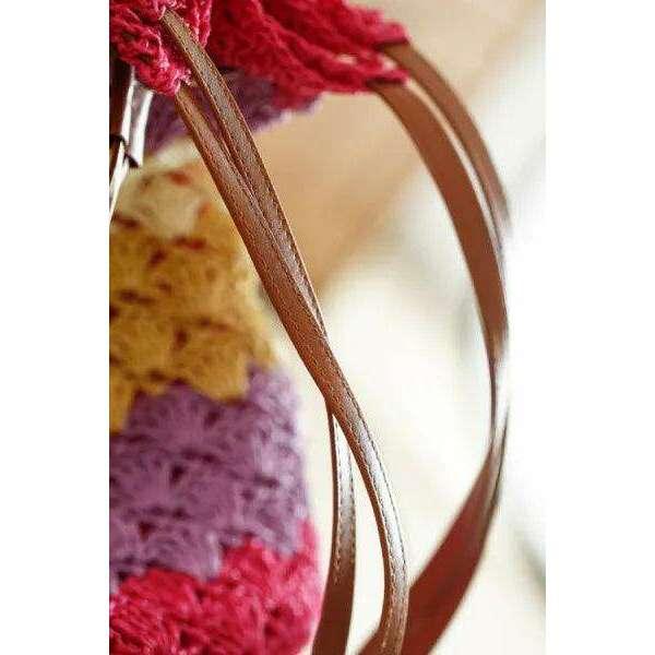 Colorful handmade knitted bag