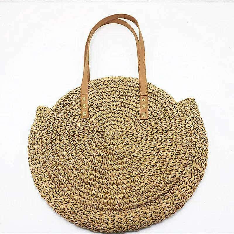 Handmade braided round shoulder bag
