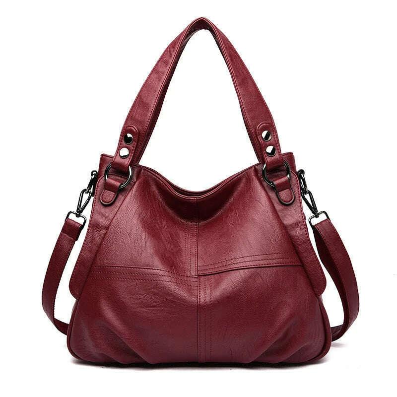 Luxurious burgundy shoulder bag for women