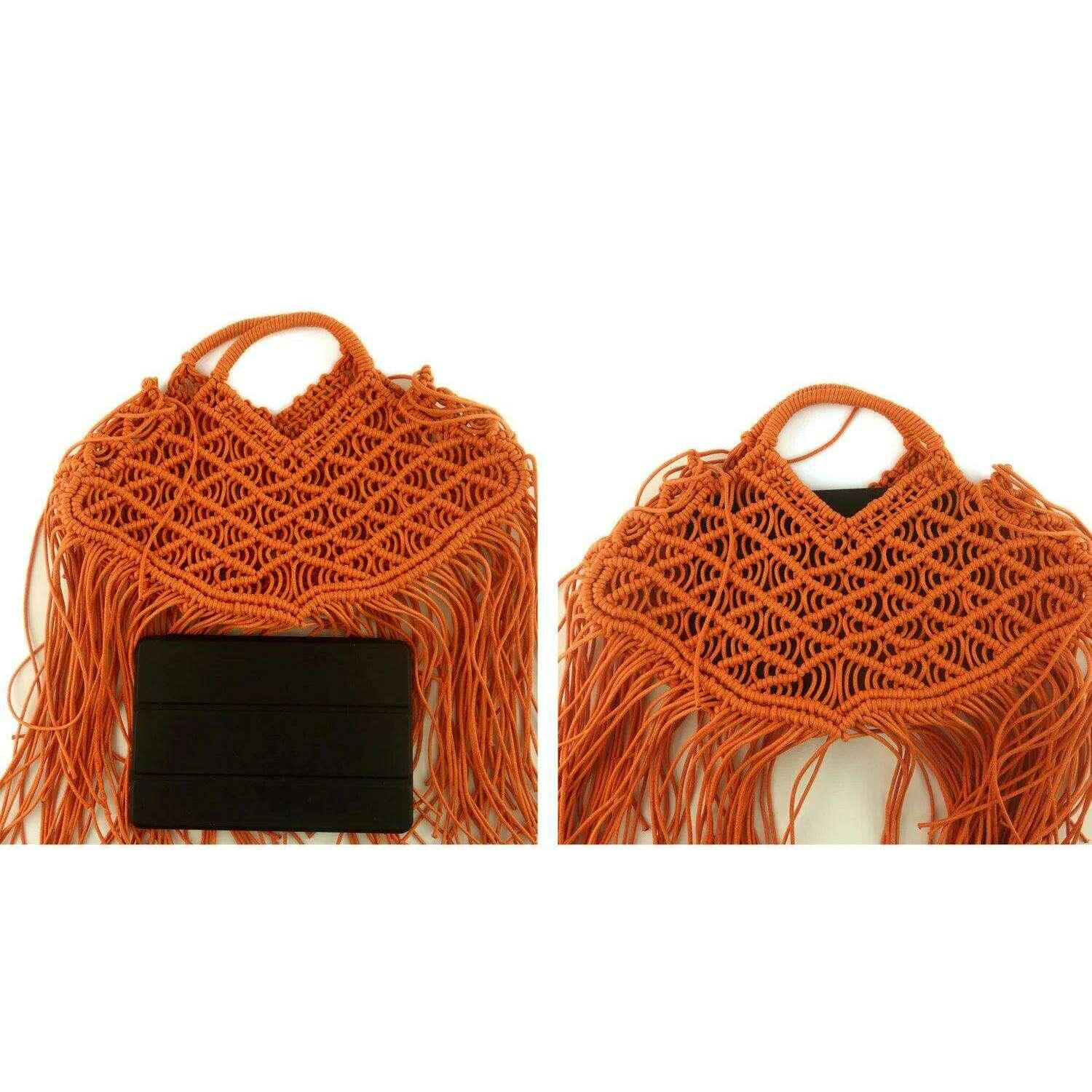 Handmade macrame bag with tassels