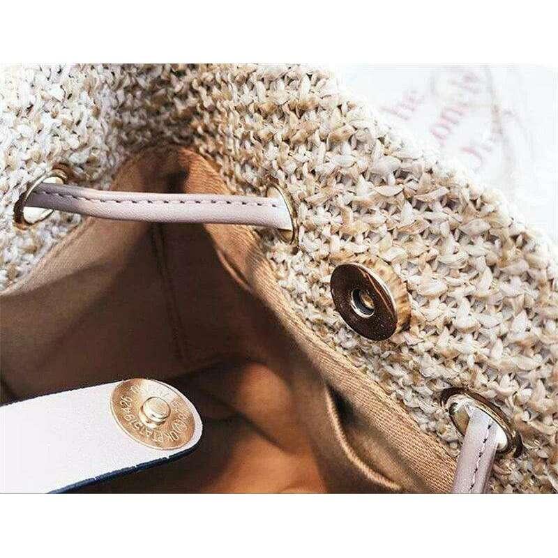 תיק דלי קש בעבודת יד