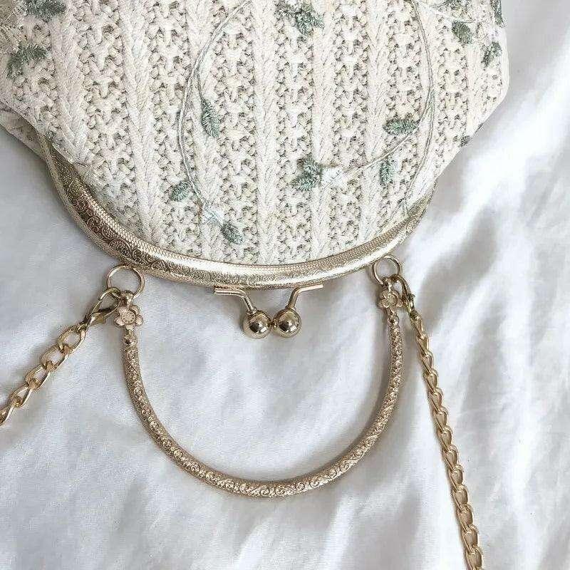 Handmade knitted clutch bag