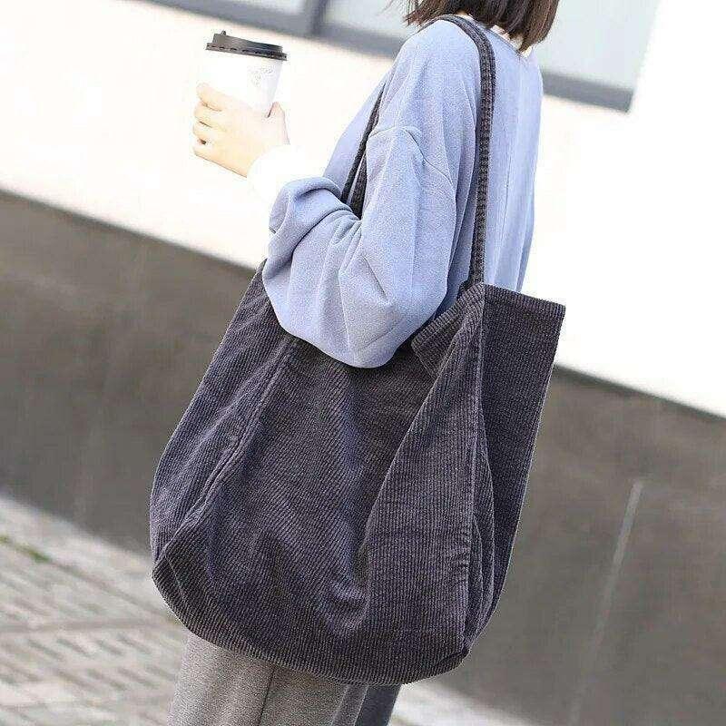 Corduroy shoulder bag