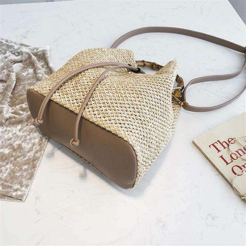 תיק דלי קש בעבודת יד