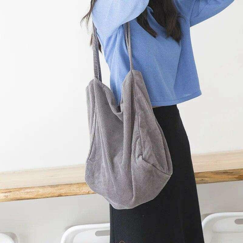 Corduroy shoulder bag