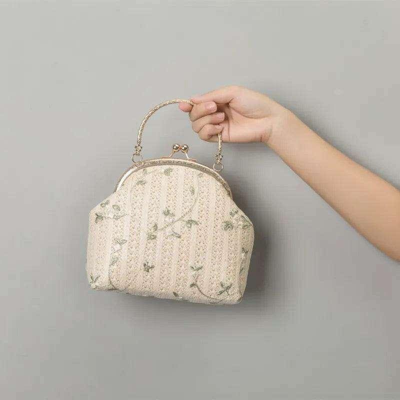 Handmade knitted clutch bag