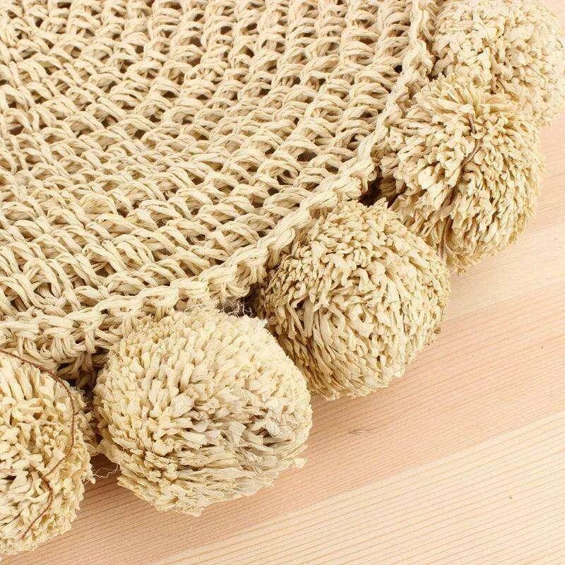 Bohemian Tassel Round Straw Bag