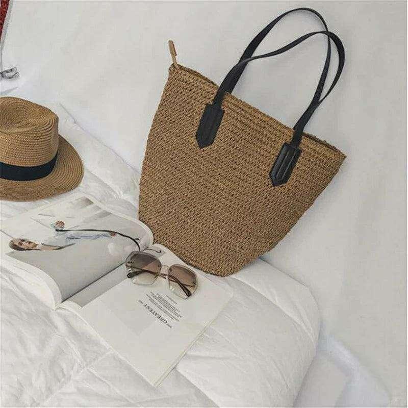 Large straw bag for women