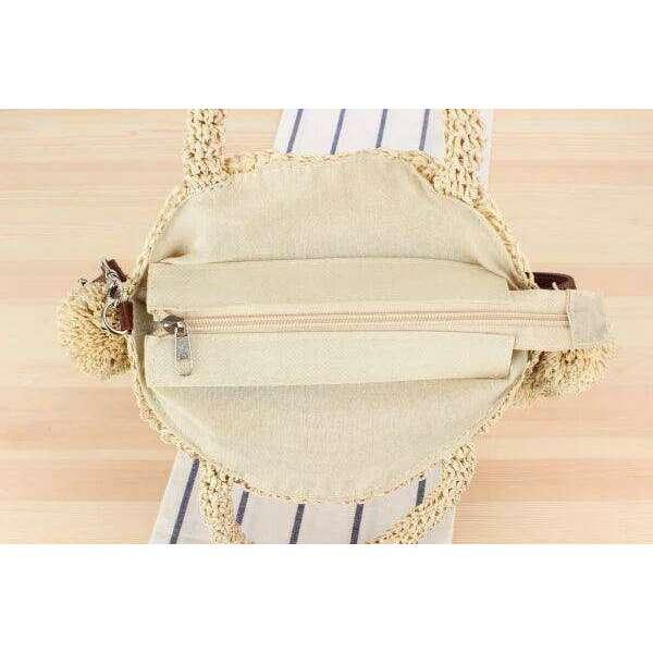 Bohemian Tassel Round Straw Bag