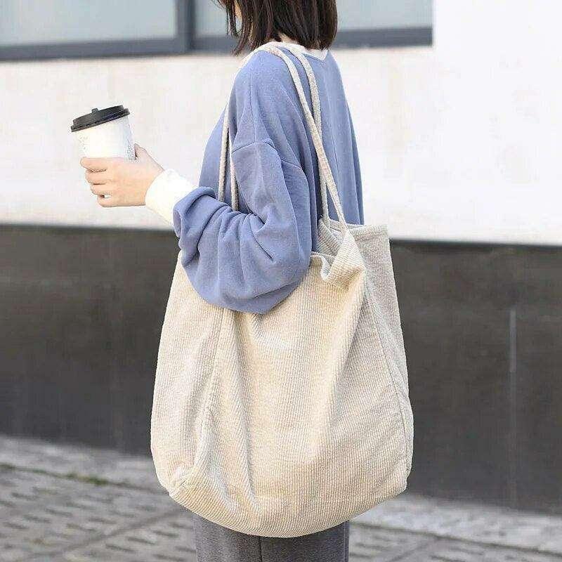 Corduroy shoulder bag