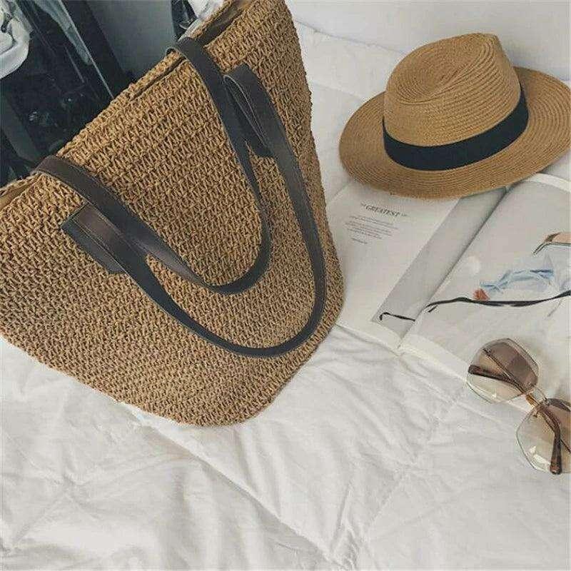 Large straw bag for women