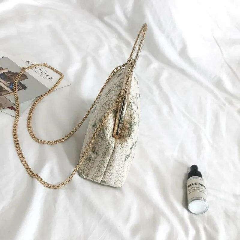 Handmade knitted clutch bag