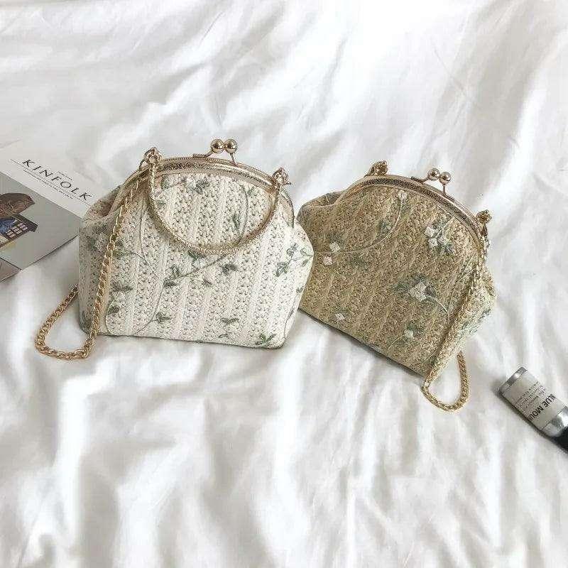 Handmade knitted clutch bag
