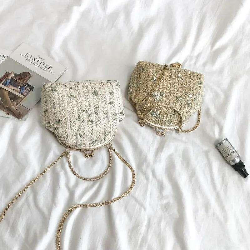 Handmade knitted clutch bag