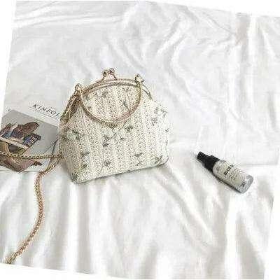 Handmade knitted clutch bag