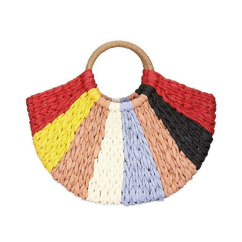 Rattan Half Moon Summer Beach Bag